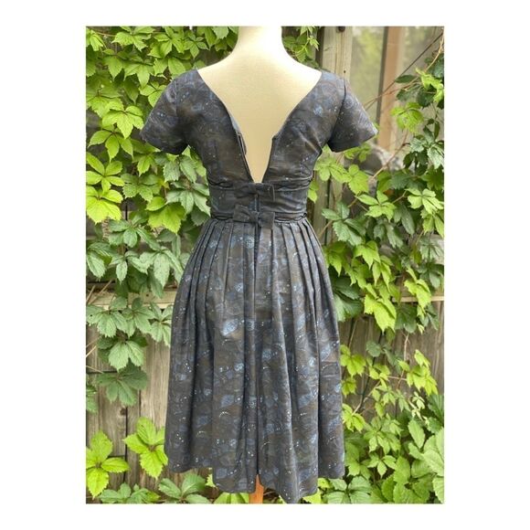 Vintage 1950s Dress MCM Swing Fit & Flare Mad Men - Picture 5 of 16